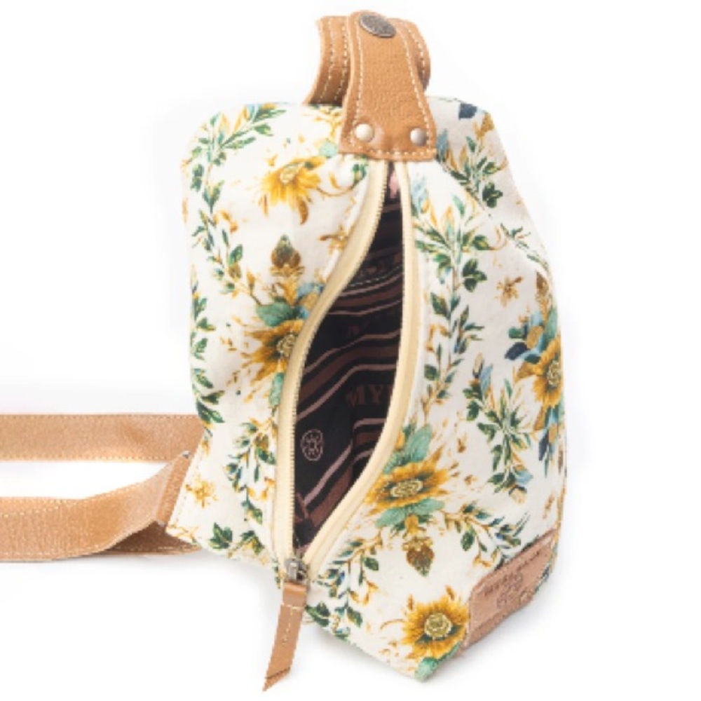 NEW Myra Bag Leather Canvas sling Belt Fanny  Convertible Gift Travel Floral - Picture 11 of 12